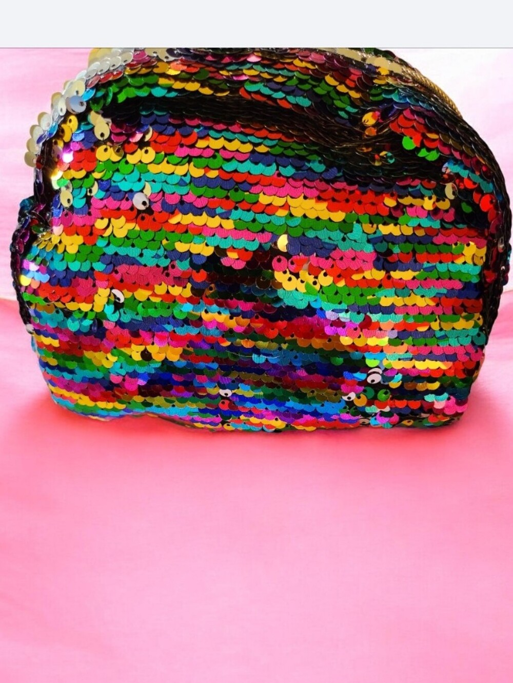 Sequin Rainbow Cosmetic Pouch - Multicolor■ Unused